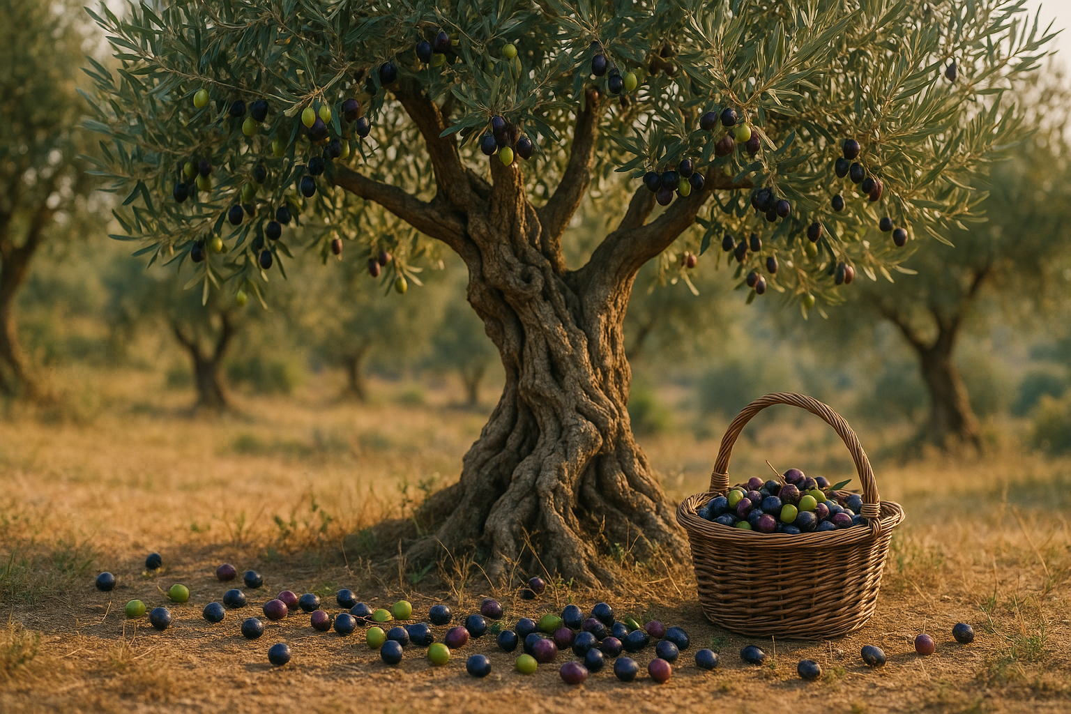 olives and olive tree